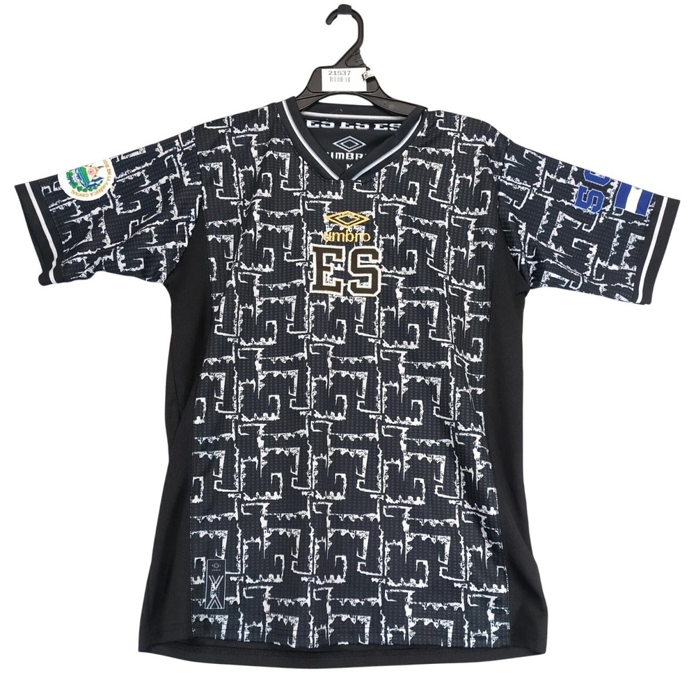 Umbro ES El Salvador Black Soccer Jersey Mens M 503 National Team Fan T-Shirt